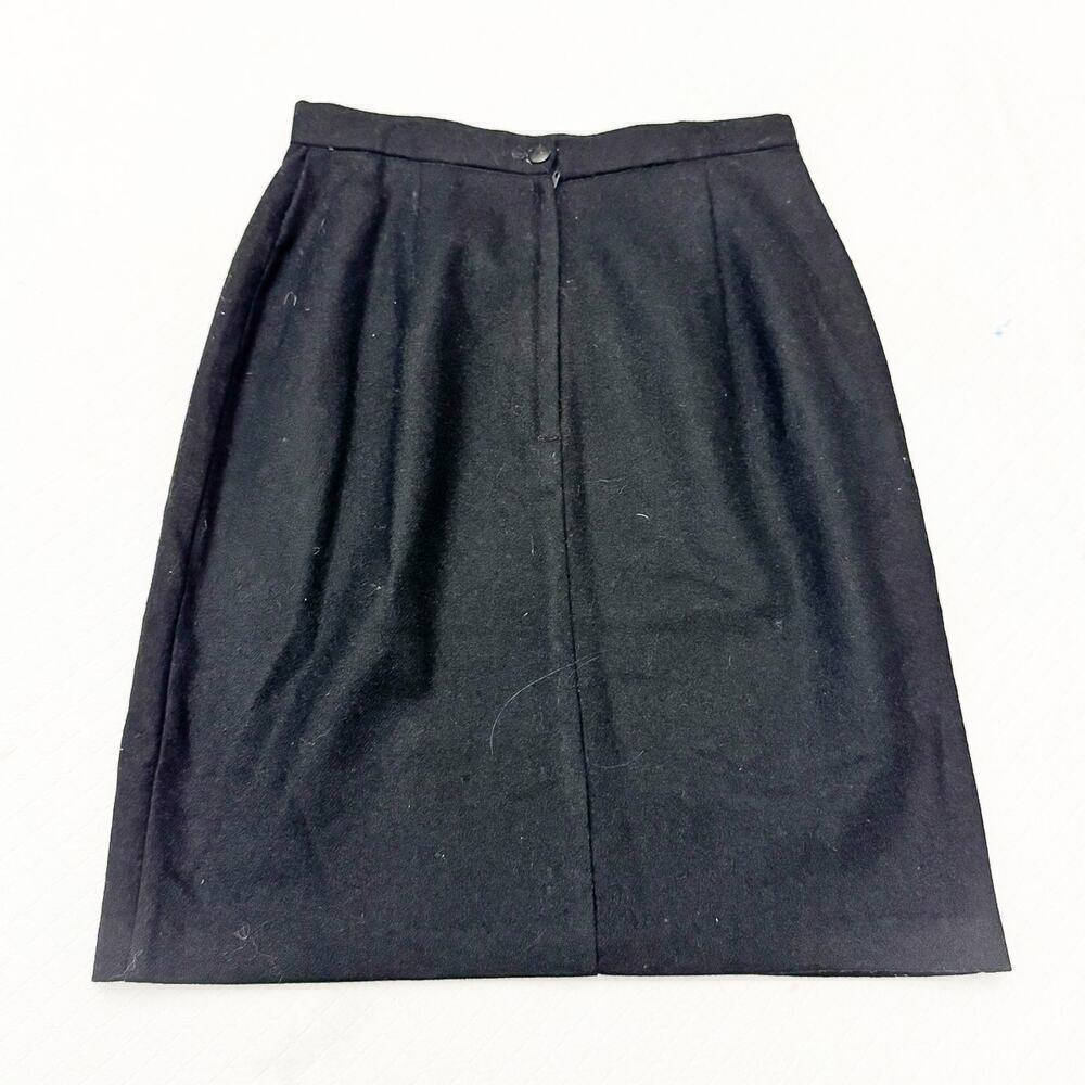 Michele Black Wool Classic Pencil Skirt Knee Length Size 8